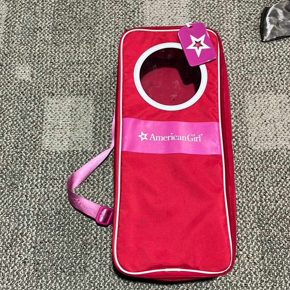 American girl carrying bag